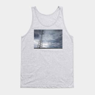 High-voltage power line against dark stormy clouds Tank Top